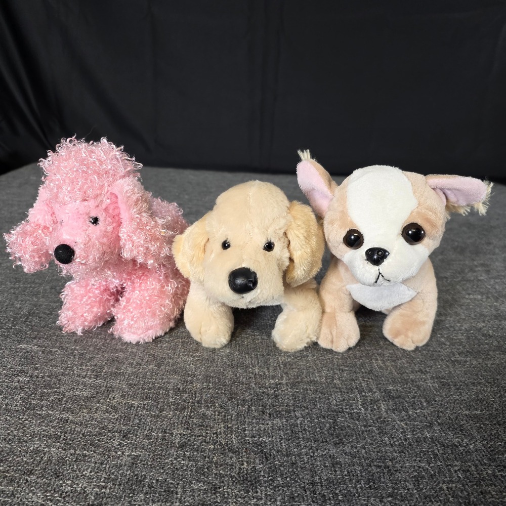 Ganz Webkinz Dog Plush Lot 3 Pink Poodle Golden Retriever Chihuahua No Codes